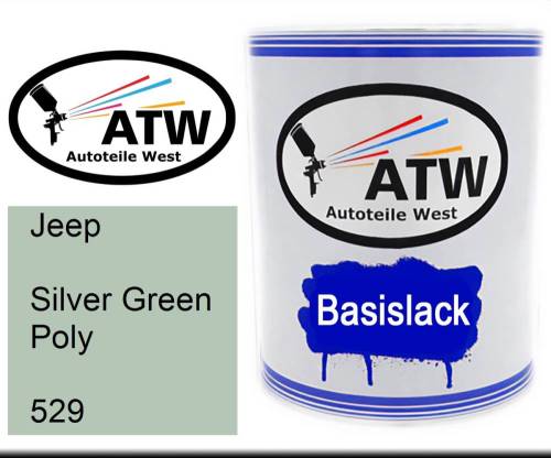 Jeep, Silver Green Poly, 529: 1L Lackdose, von ATW Autoteile West.